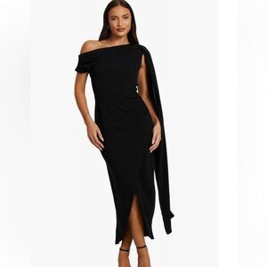 Quiz Scuba Crepe Elegant Black  Dress Size 6 EUC